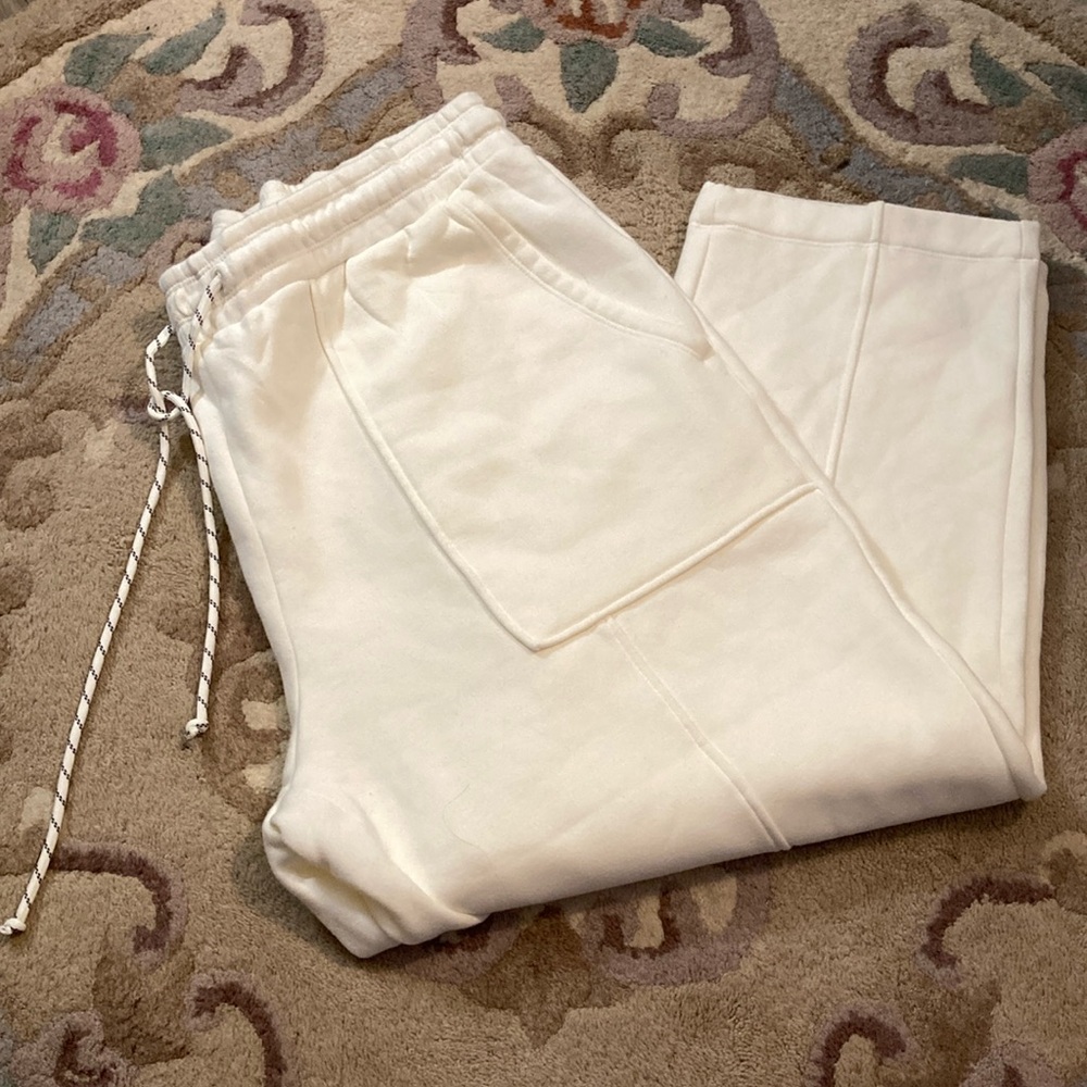 Women's Cream Drawstring Jogger Pants